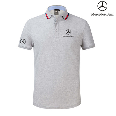 2022 Polo Mercedes Benz Coton Col Contrasté Logo sur la manche Droite Homme